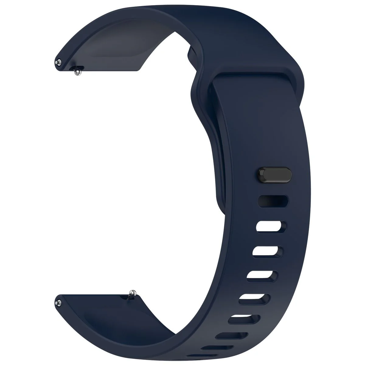 Silikon Armband für Smartwatch, Bizon Strap Watch Silicone Pro H, QuickRelease 22 mm, Dunkelblau - Image 3