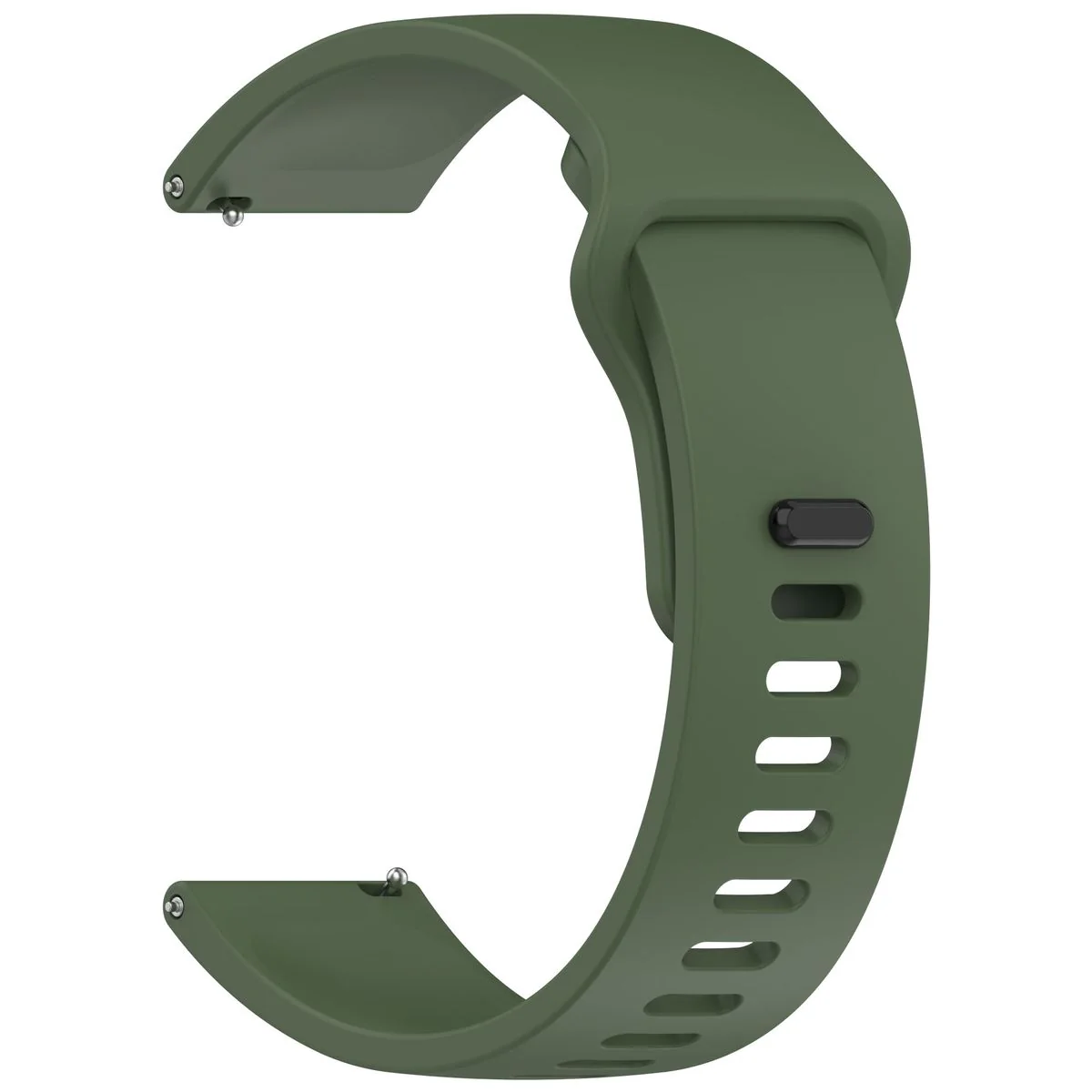 Silikon Armband für Smartwatch, Bizon Strap Watch Silicone Pro H, QuickRelease 22 mm, Dunkelgrün - Image 3