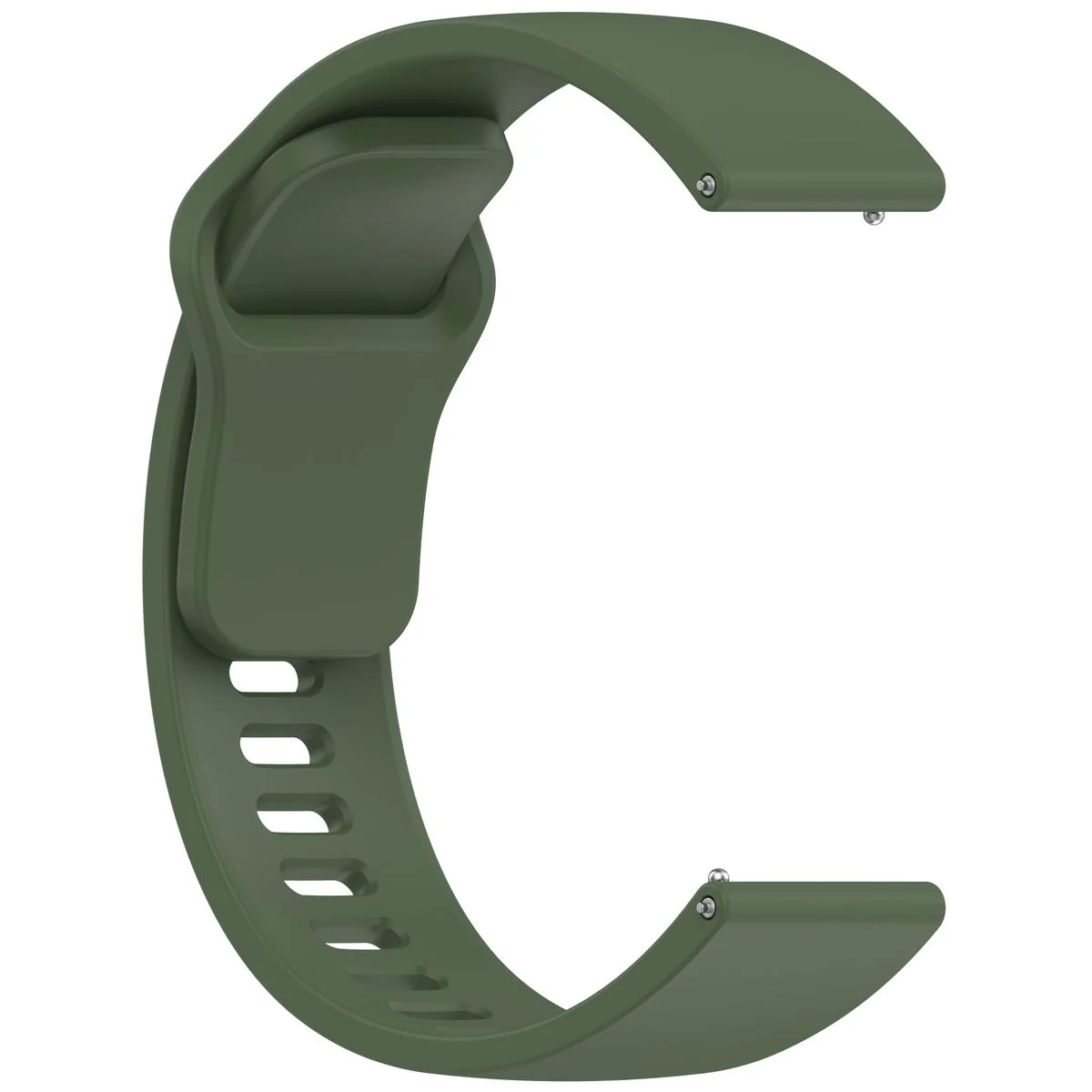 Silikon Armband für Smartwatch, Bizon Strap Watch Silicone Pro H, QuickRelease 22 mm, Dunkelgrün - Image 5
