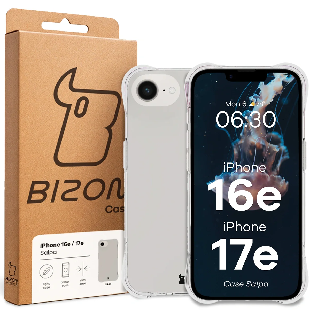 Flexible Handyhülle für iPhone 17e / 16e, Bizon Case Salpa, Transparent - Image 7