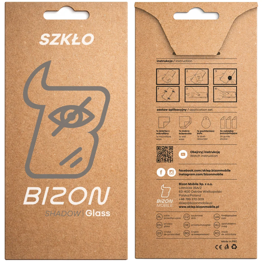 Gehärtetes Glas mit Privatschutzfilter für Galaxy S24 FE 5G / S25 FE 5G/ A36 5G / A56 5G, Bizon Glass Edge Shadow, getönt mit schwarzer Rahmen - Image 5