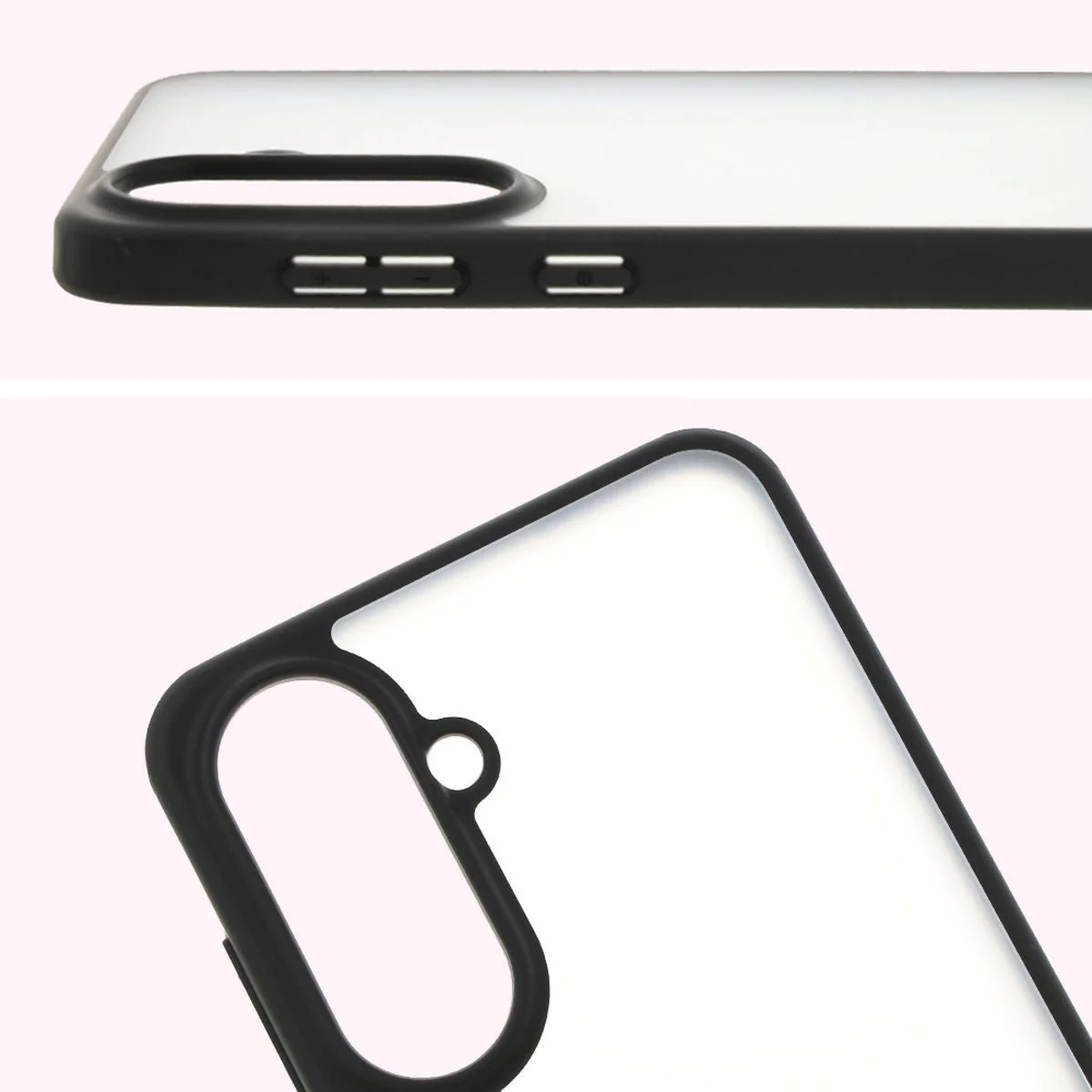 Handyhülle für Galaxy A56 5G, Bizon Case Angelo, Durchscheinend mit schwarzem Rahmen - Image 3