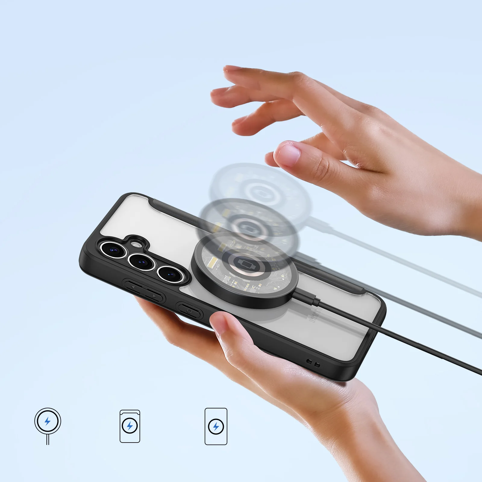 Handyhülle für Galaxy S25 Plus, Dux Ducis Skin X Pro Magnetic mit MagSafe, Schwarz - Image 3