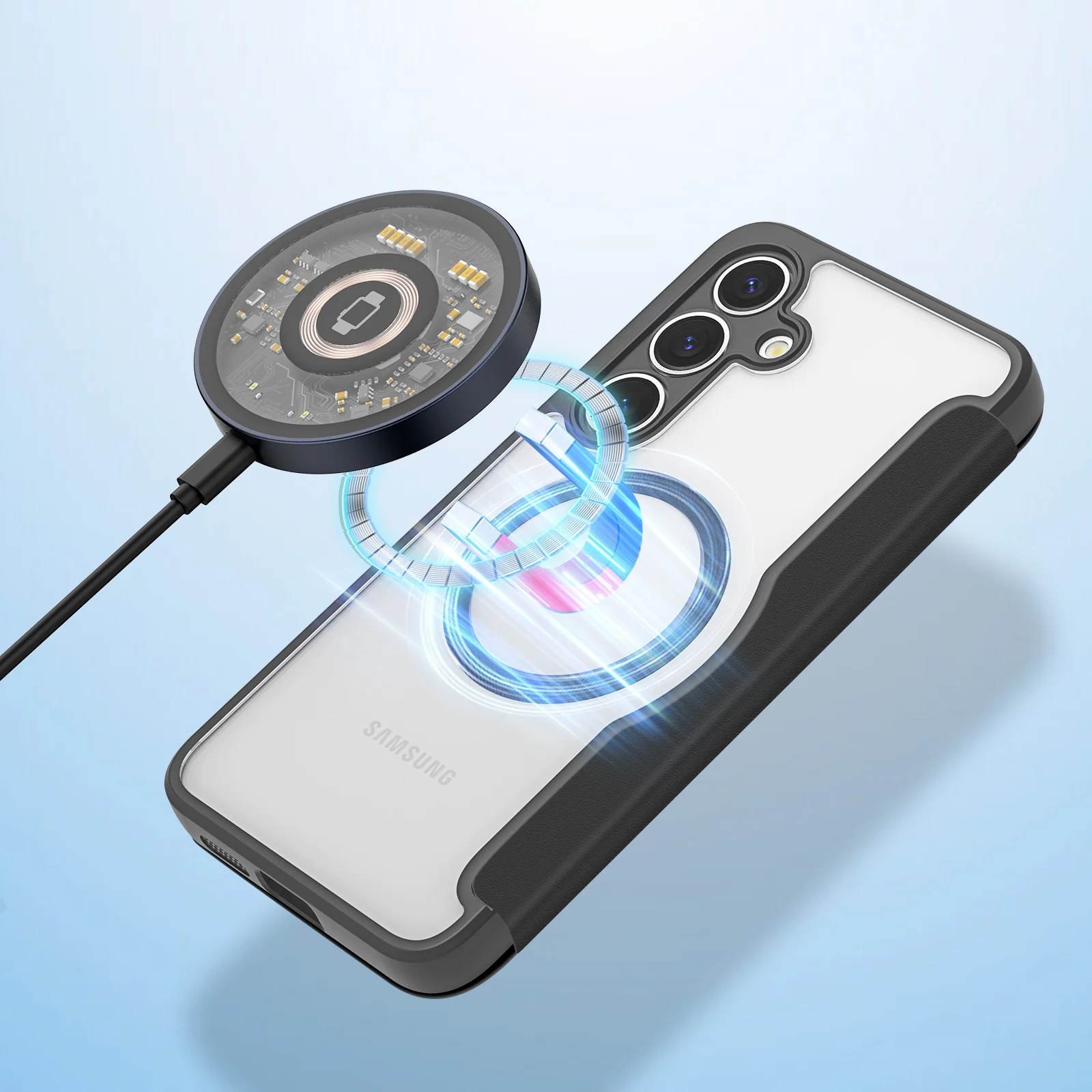 Handyhülle für Galaxy S25 Plus, Dux Ducis Skin X Pro Magnetic mit MagSafe, Schwarz - Image 4