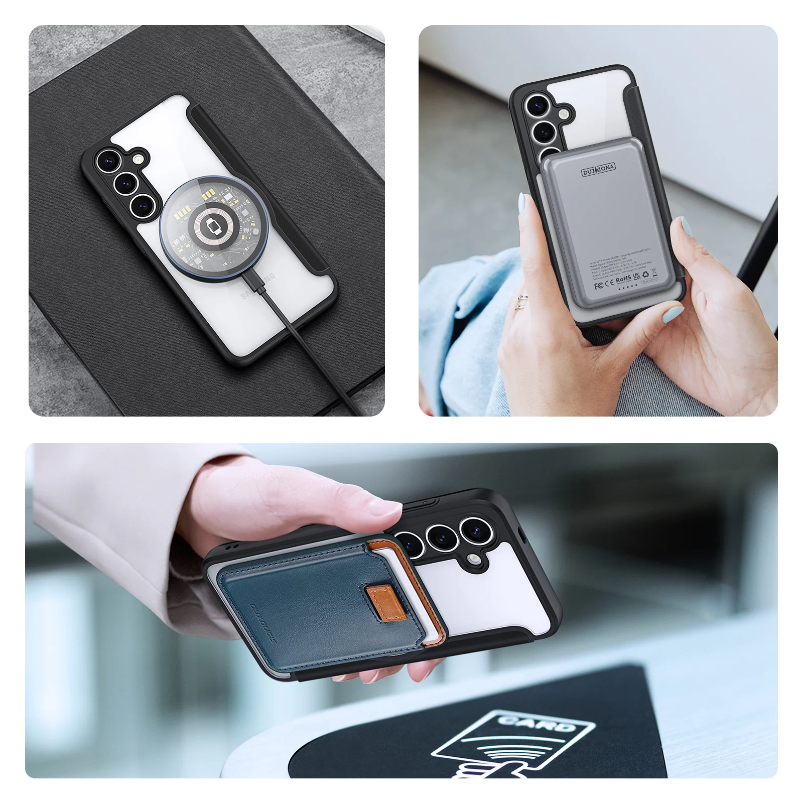 Handyhülle für Galaxy S25 Plus, Dux Ducis Skin X Pro Magnetic mit MagSafe, Schwarz - Image 5