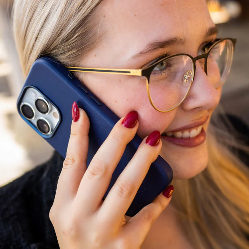 Handyhülle für iPhone 16 Pro, Fixed MagLeather mit MagSafe, Dunkelblau - Image 4