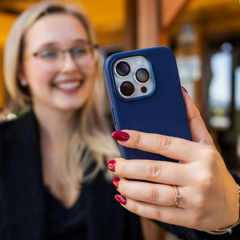 Handyhülle für iPhone 16 Pro, Fixed MagLeather mit MagSafe, Dunkelblau - Image 5