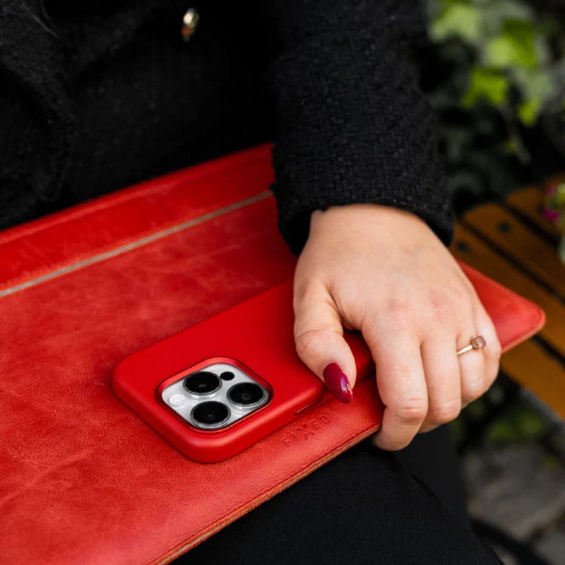 Handyhülle für iPhone 16 Pro, Fixed MagLeather mit MagSafe, Rot - Image 6
