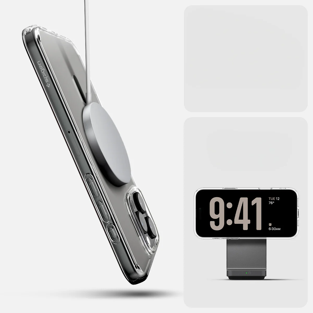 Handyhülle für iPhone 16 Pro, Spigen Ultra Hybrid T Mag (CC) mit MagSafe, Transparent-Grau - Image 10