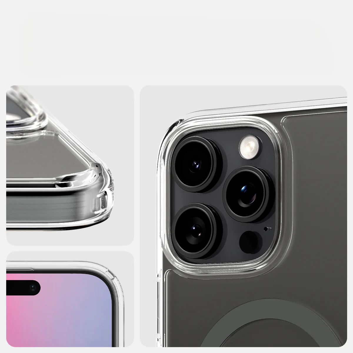 Handyhülle für iPhone 16 Pro, Spigen Ultra Hybrid T Mag (CC) mit MagSafe, Transparent-Grau - Image 13