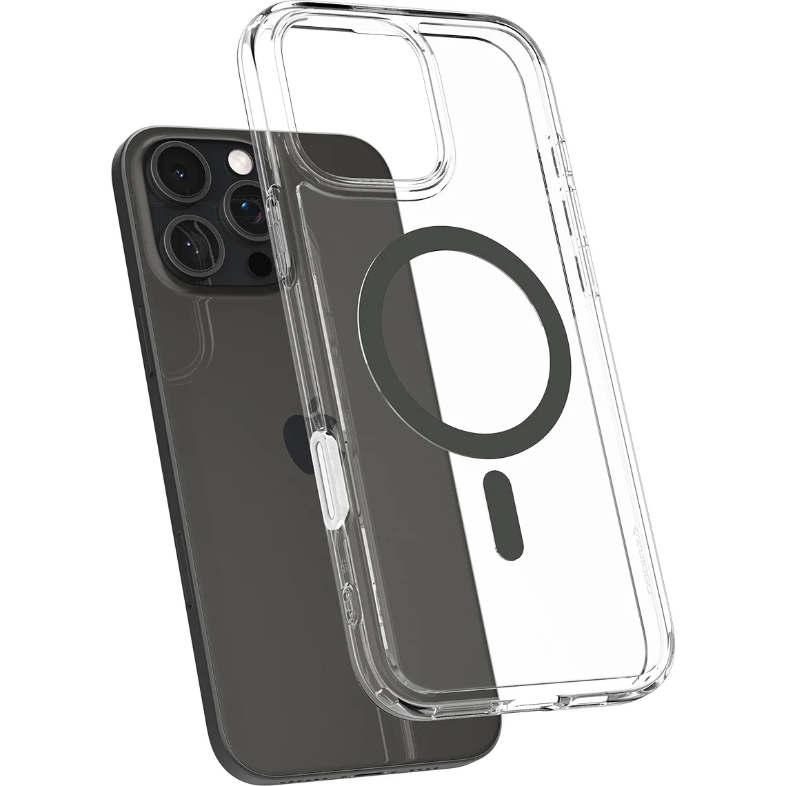 Handyhülle für iPhone 16 Pro, Spigen Ultra Hybrid T Mag (CC) mit MagSafe, Transparent-Grau - Image 4