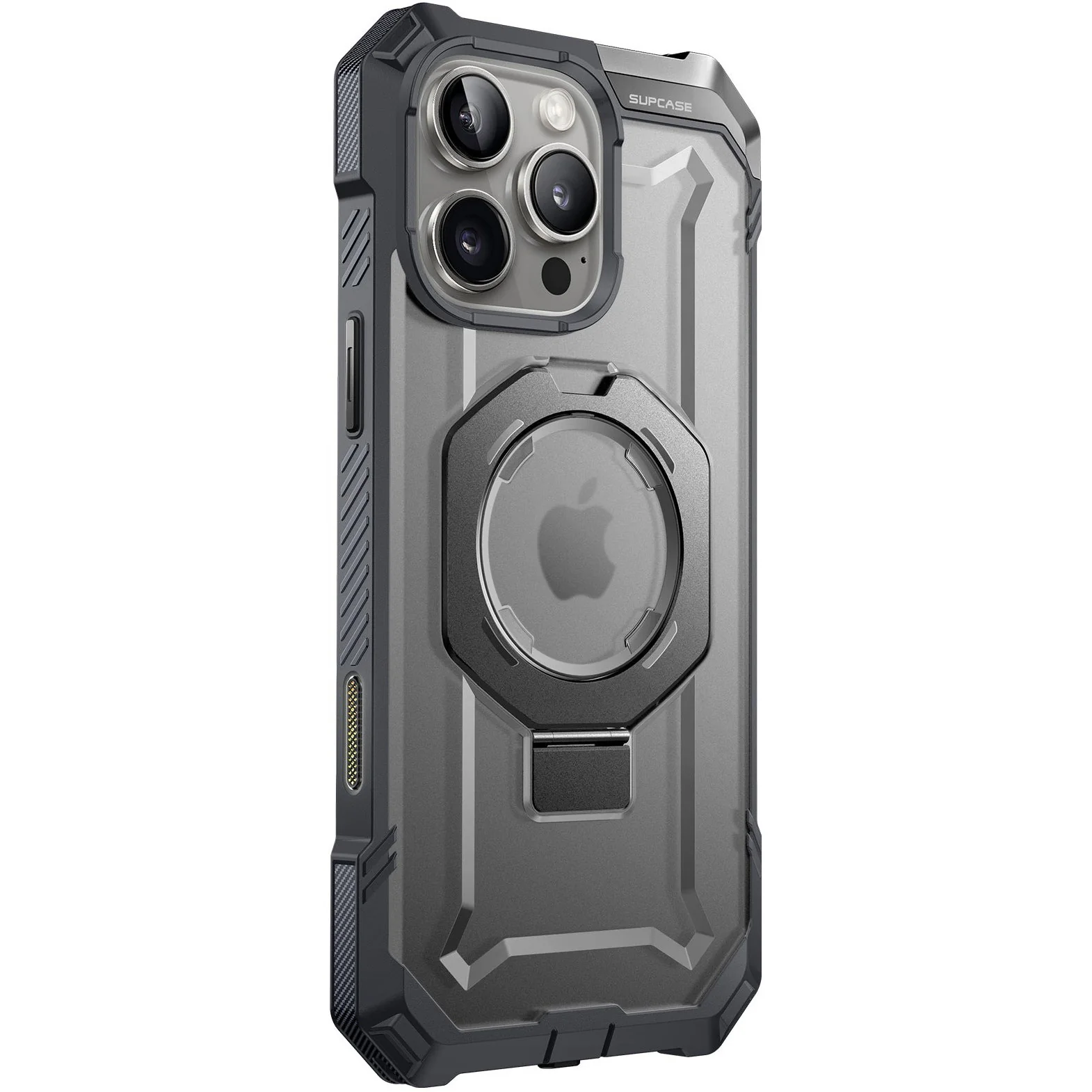 Handyhülle für iPhone 16 Pro, Supcase UB Grip Mag mit MagSafe (CC), Grau-Transparent - Image 3