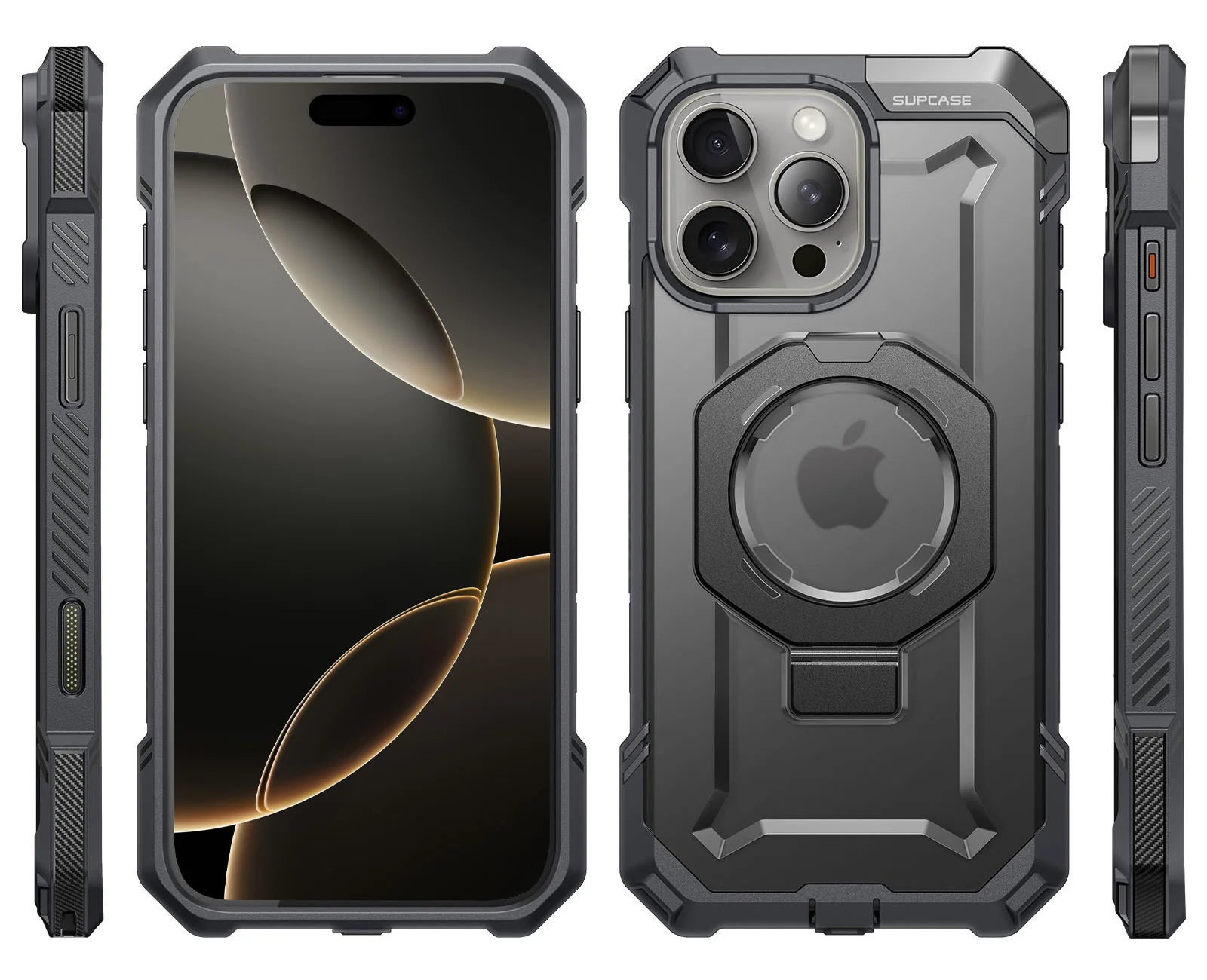 Handyhülle für iPhone 16 Pro, Supcase UB Grip Mag mit MagSafe (CC), Grau-Transparent - Image 4