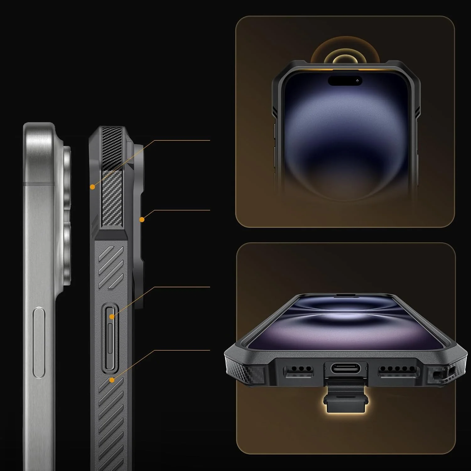 Handyhülle für iPhone 16 Pro, Supcase UB Grip Mag mit MagSafe (CC), Grau-Transparent - Image 8