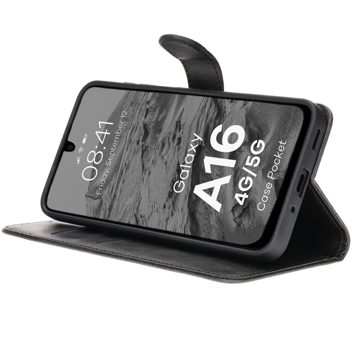 Handyhülle mit Klappe für Galaxy A16 4G/5G, Bizon Case Pocket, Schwarz - Image 6