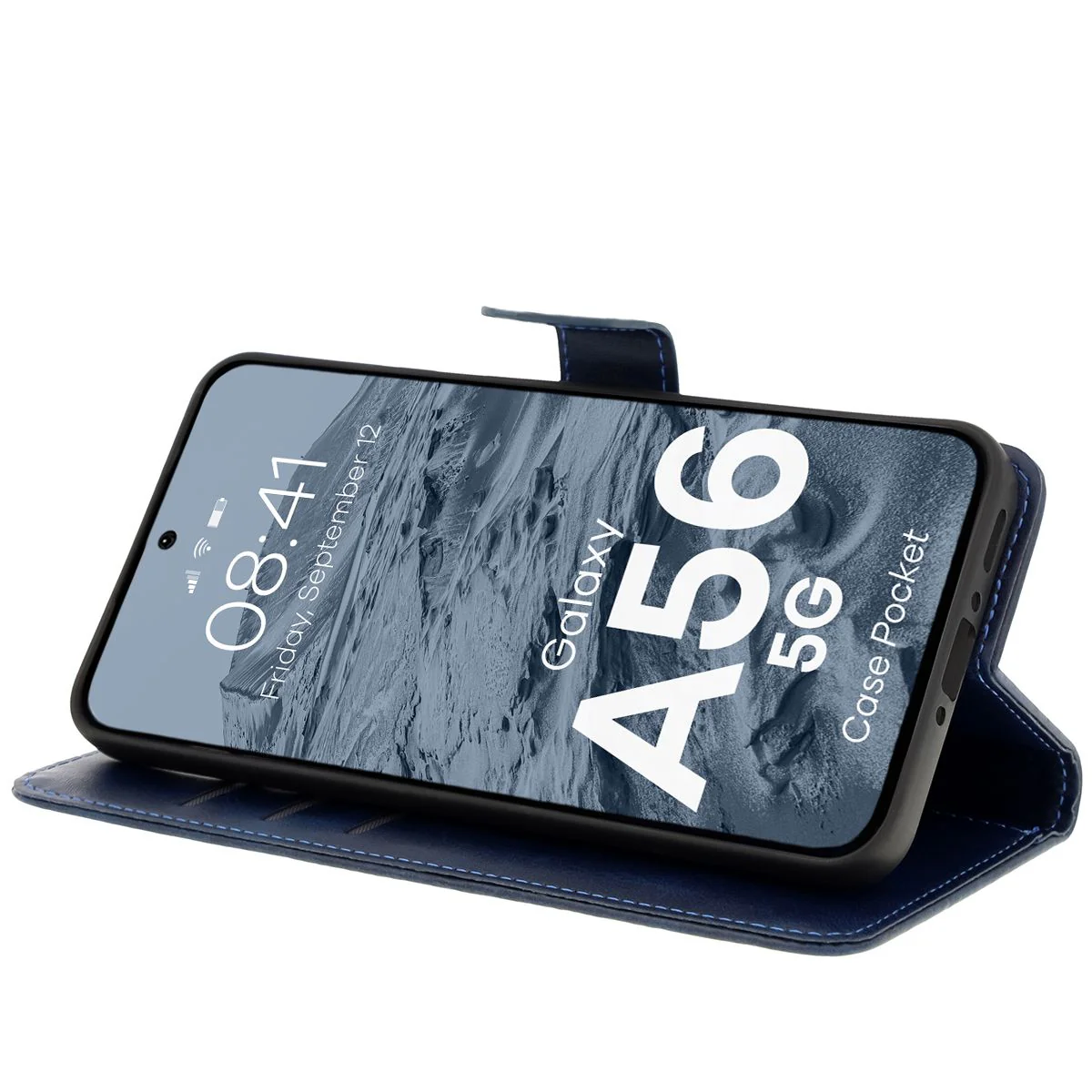 Handyhülle mit Klappe für Galaxy A56 5G, Bizon Case Pocket, Dunkelblau - Image 5