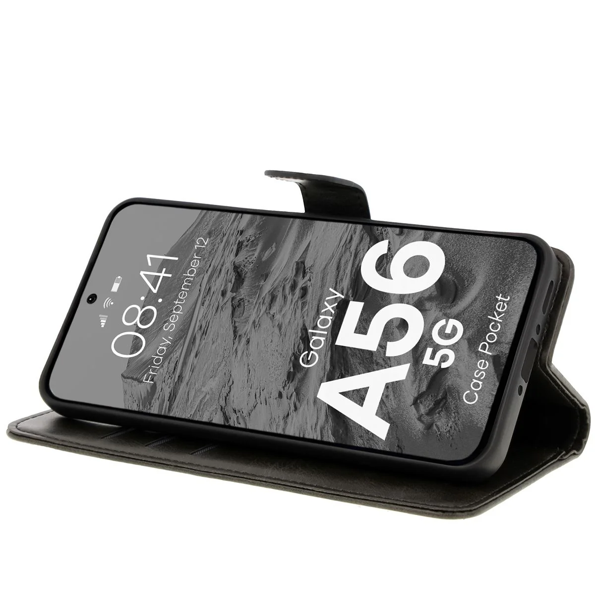 Handyhülle mit Klappe für Galaxy A56 5G, Bizon Case Pocket, Schwarz - Image 5