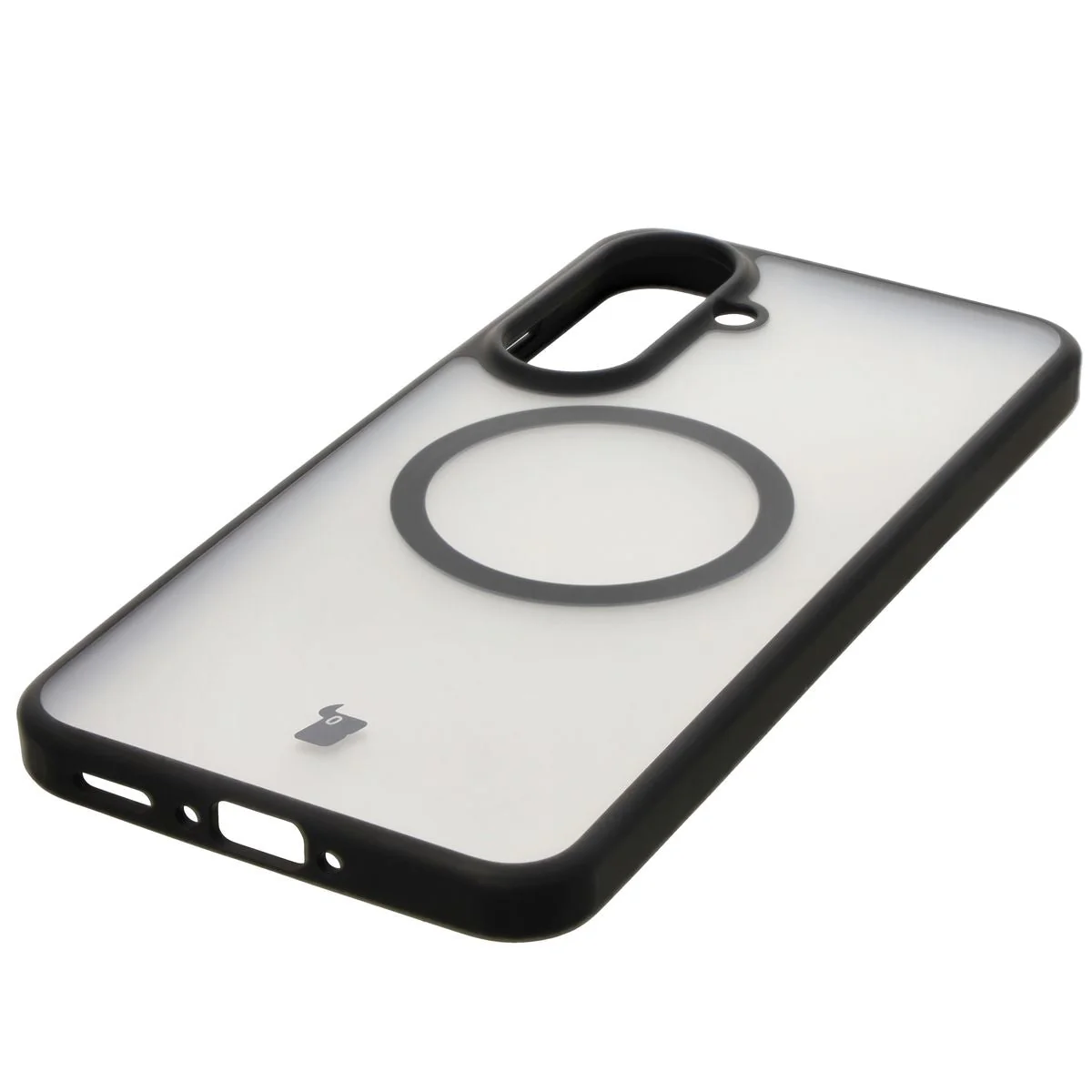 Handyhülle mit Magnetring für Galaxy A56 5G, Bizon Case MatteO, Semitransparent mit schwarzem Rand - Image 6