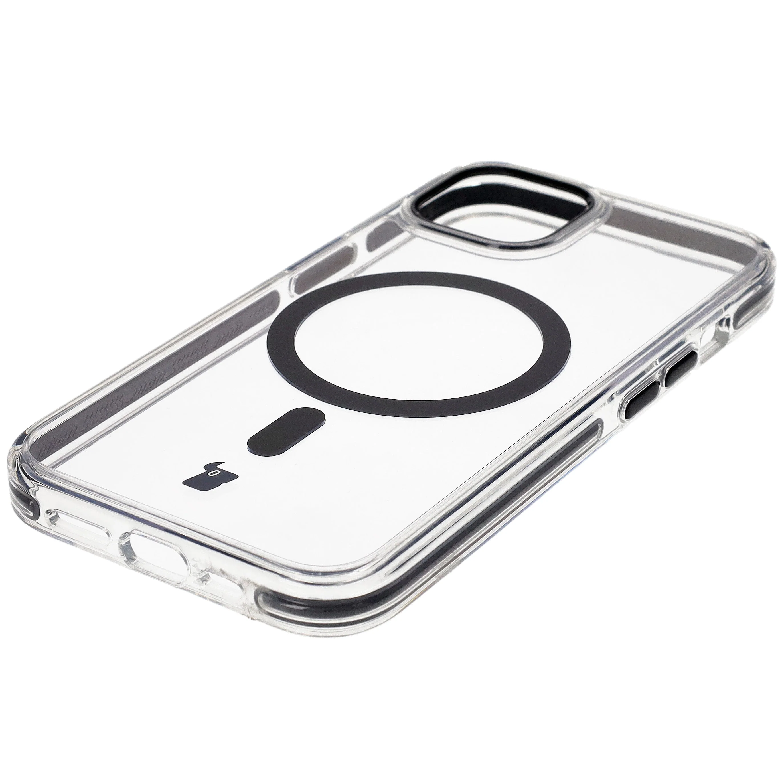 Handyhülle mit Magnetring für iPhone 14/13, Bizon Case Marco, Transparent mit schwarzem Rahmen - Image 6