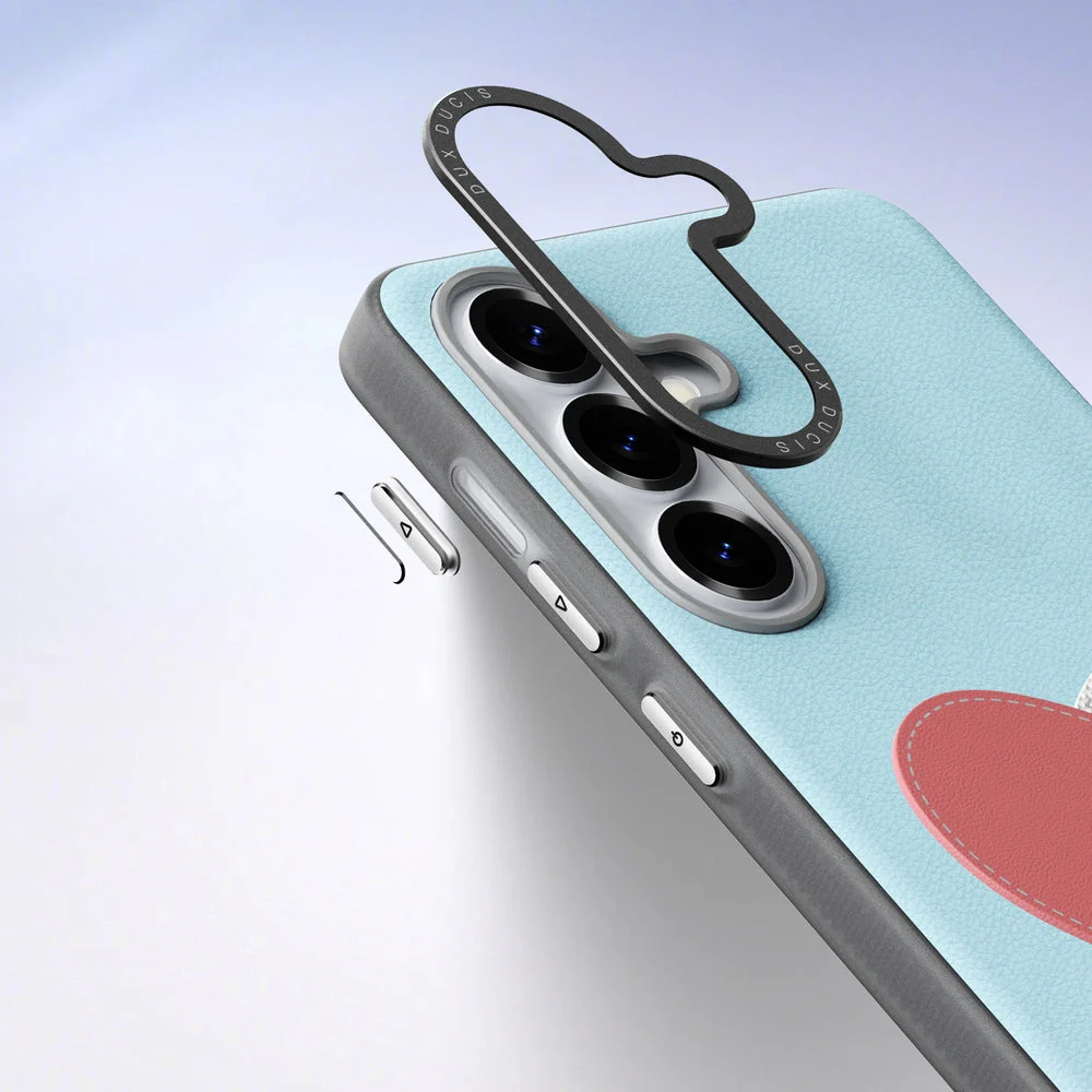 Handyhülle mit Trageband für Galaxy S26, Dux Ducis Luvy, Blau mit Rosa Herz - Image 6