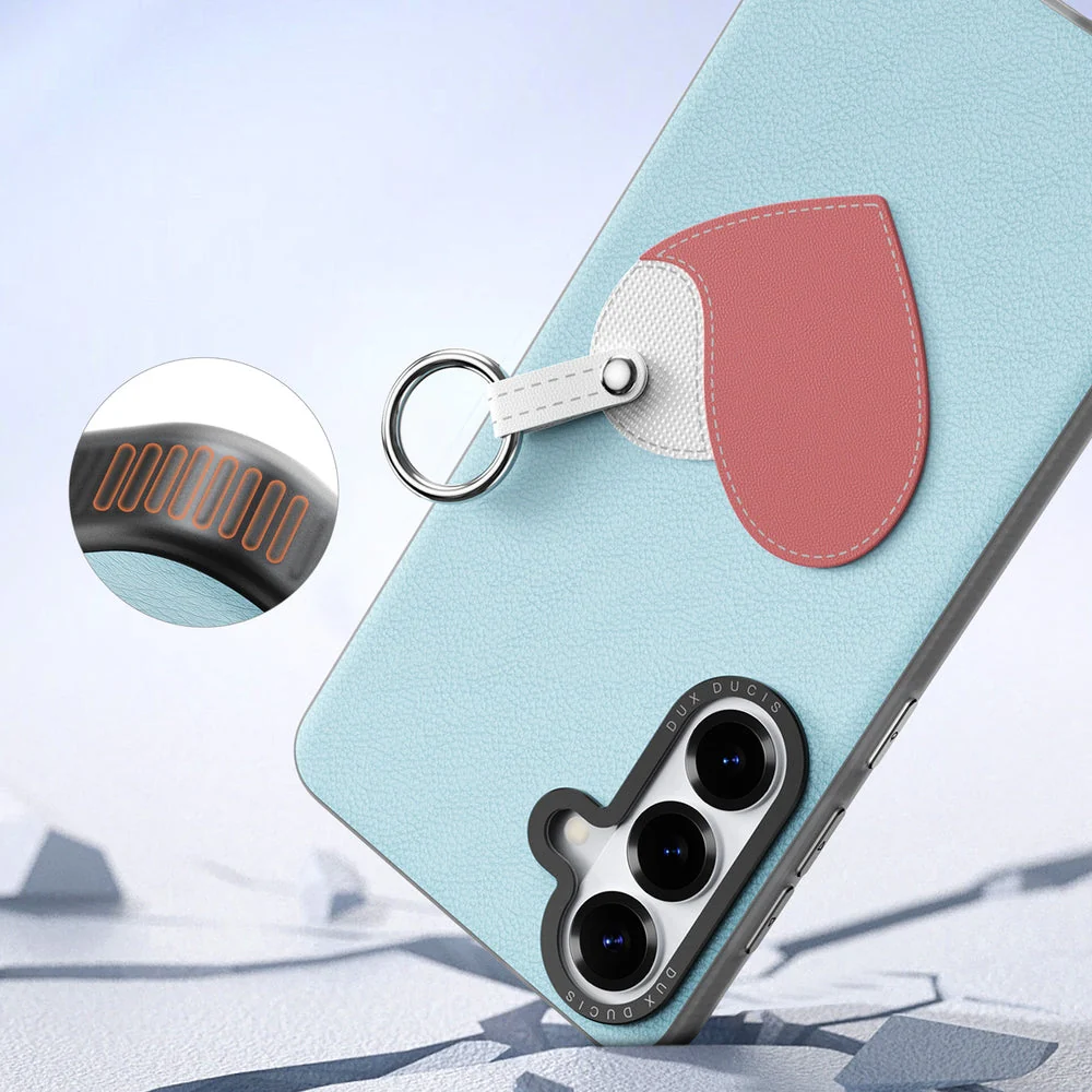 Handyhülle mit Trageband für Galaxy S26, Dux Ducis Luvy, Blau mit Rosa Herz - Image 7