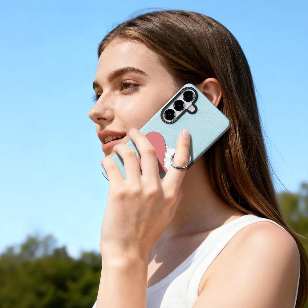 Handyhülle mit Trageband für Galaxy S26, Dux Ducis Luvy, Blau mit Rosa Herz - Image 9