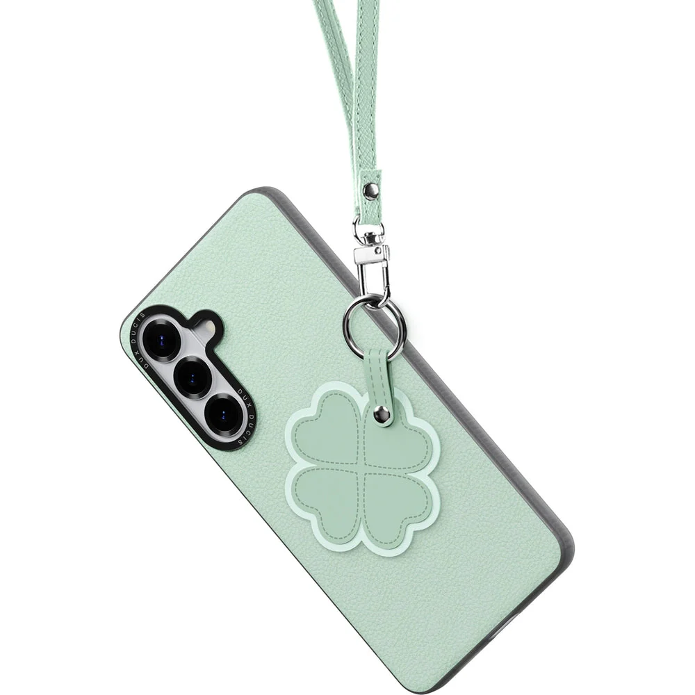 Handyhülle mit Trageband für Galaxy S26, Dux Ducis Luvy, Grün mit Klee - Image 3