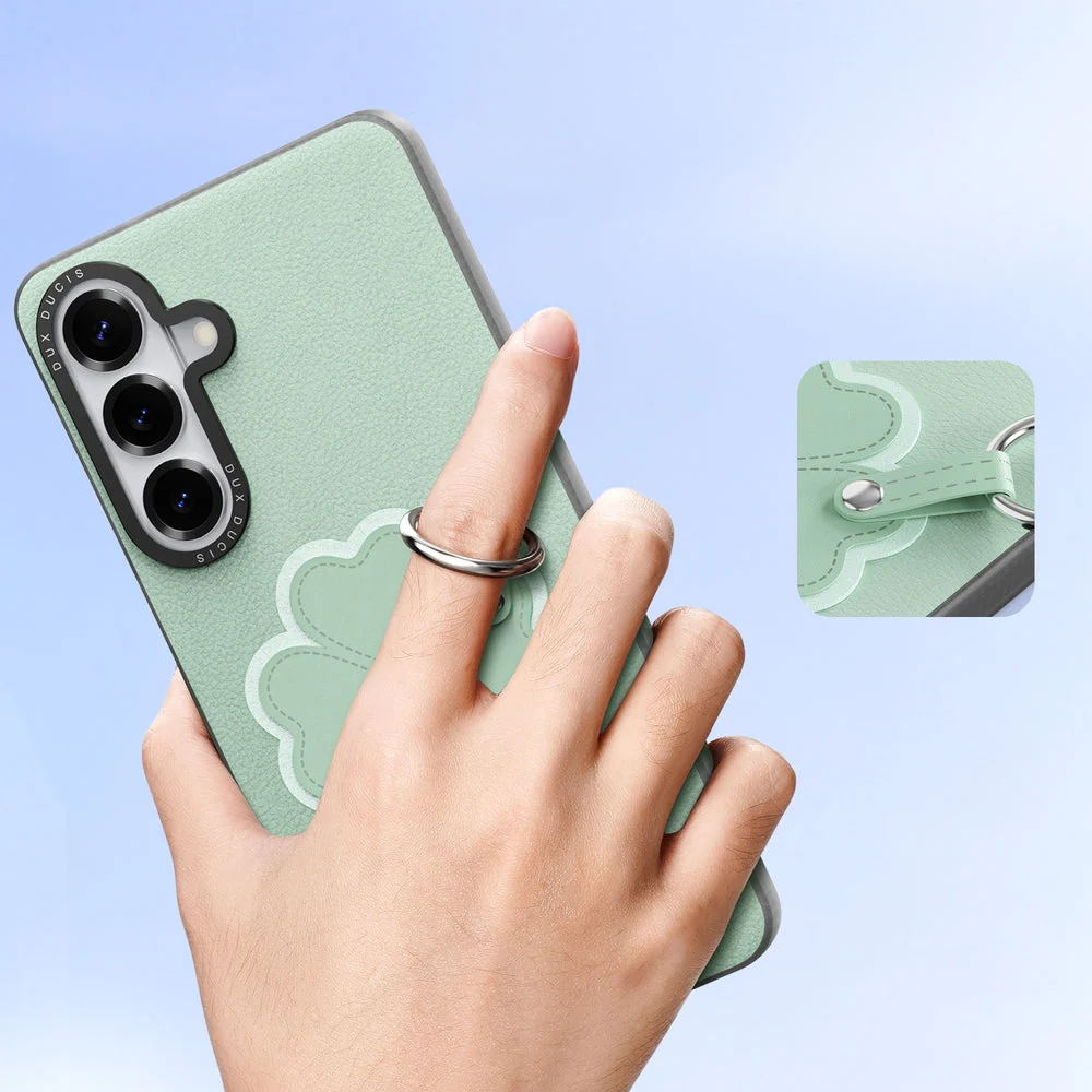 Handyhülle mit Trageband für Galaxy S26, Dux Ducis Luvy, Grün mit Klee - Image 4