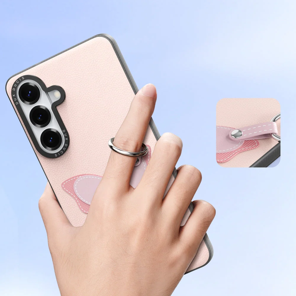 Handyhülle mit Trageband für Galaxy S26, Dux Ducis Luvy, Rosa mit Schmetterling - Image 4