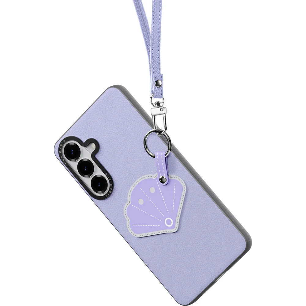 Handyhülle mit Trageband für Galaxy S26, Dux Ducis Luvy, Violett mit Muschel - Image 3
