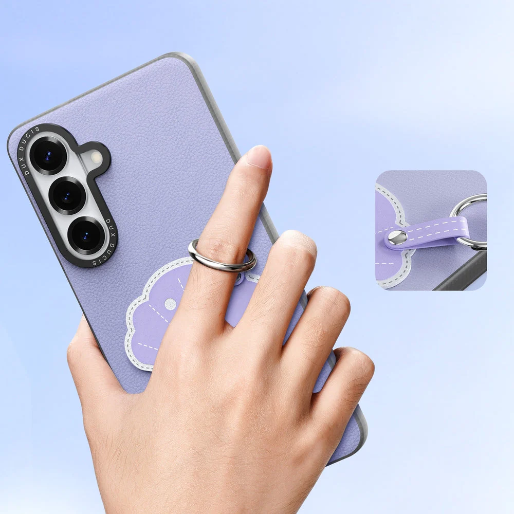 Handyhülle mit Trageband für Galaxy S26, Dux Ducis Luvy, Violett mit Muschel - Image 4