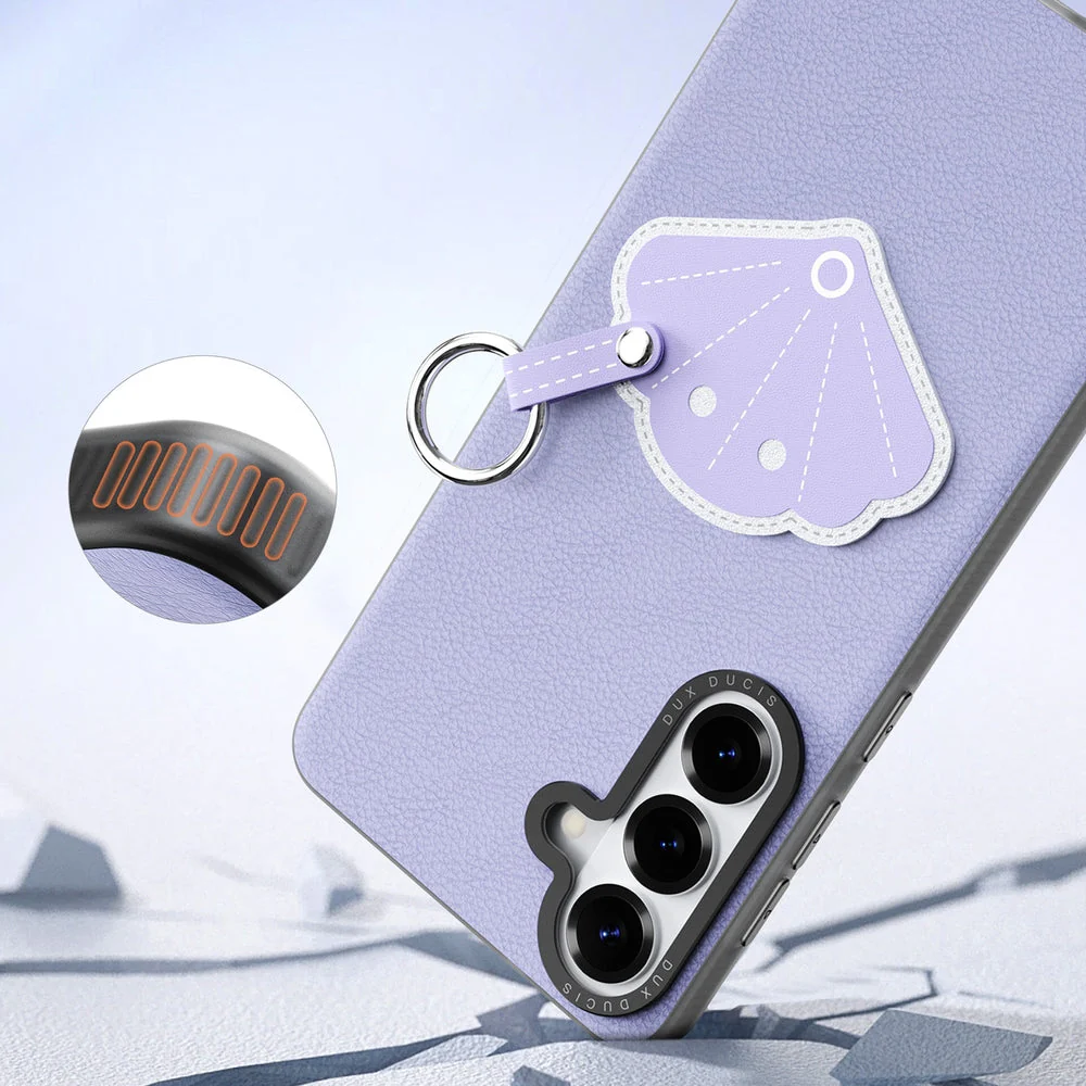 Handyhülle mit Trageband für Galaxy S26, Dux Ducis Luvy, Violett mit Muschel - Image 7