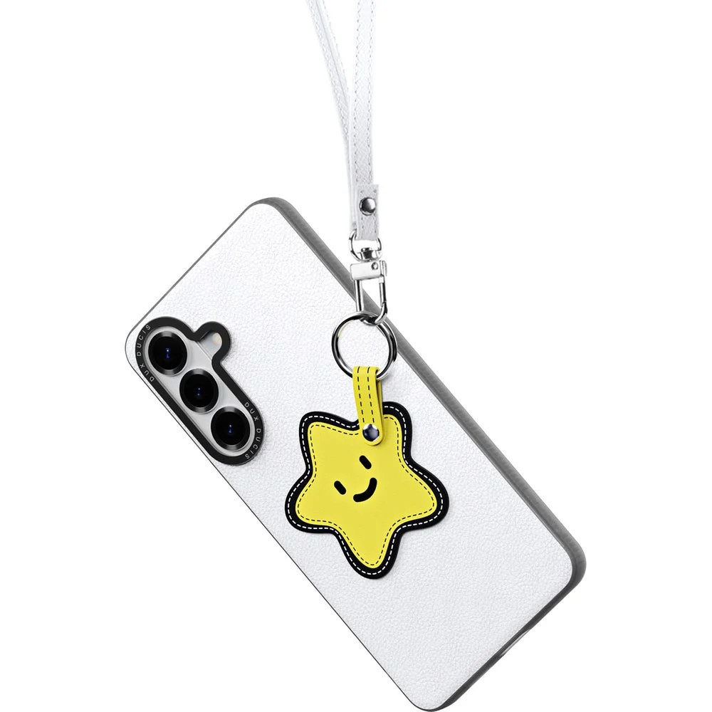 Handyhülle mit Trageband für Galaxy S26, Dux Ducis Luvy, Weiß mit gelbem Stern - Image 3