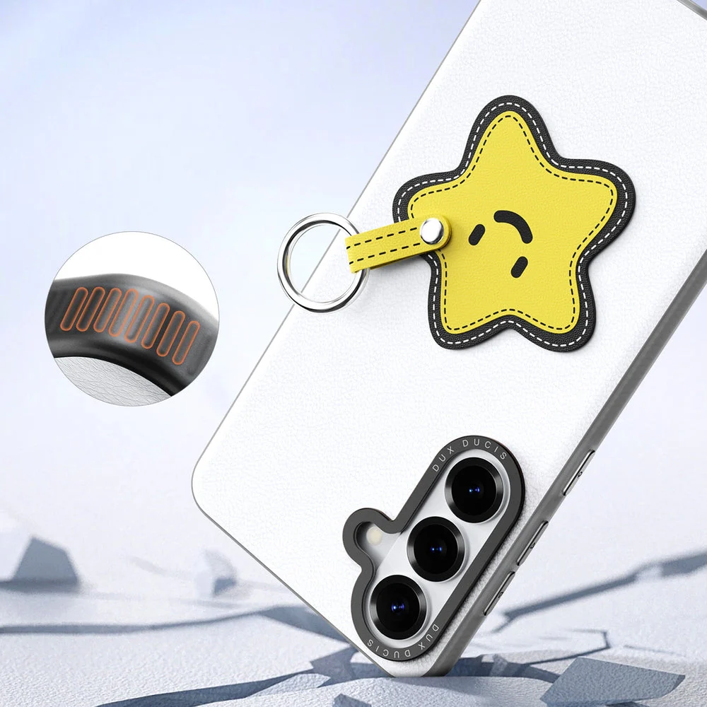Handyhülle mit Trageband für Galaxy S26, Dux Ducis Luvy, Weiß mit gelbem Stern - Image 7