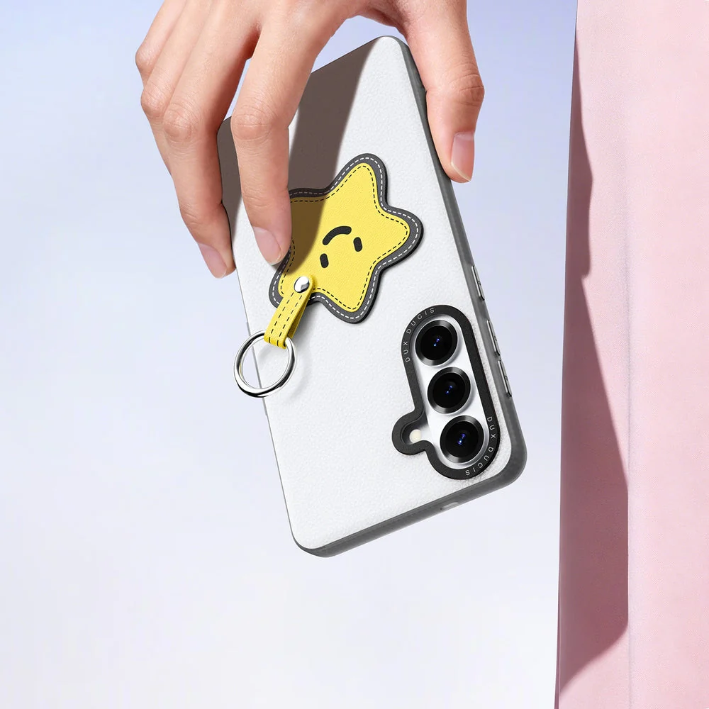 Handyhülle mit Trageband für Galaxy S26, Dux Ducis Luvy, Weiß mit gelbem Stern - Image 8