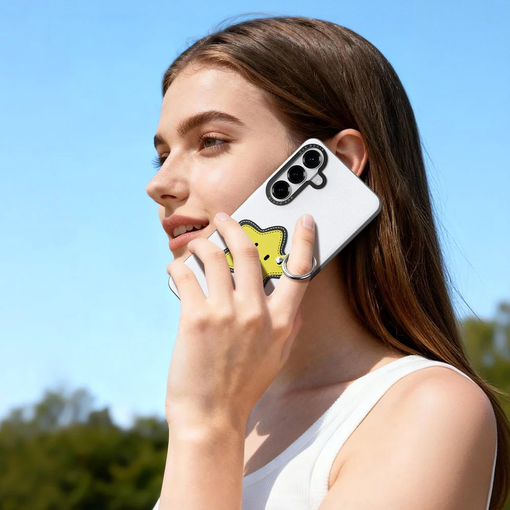 Handyhülle mit Trageband für Galaxy S26, Dux Ducis Luvy, Weiß mit gelbem Stern - Image 9