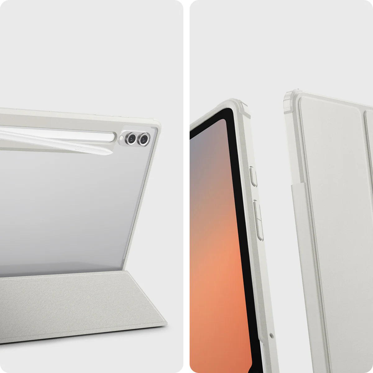 Hülle für Galaxy Tab S10 Ultra / S9 Ultra / S8 Ultra, Spigen Ultra Hybrid Pro, Grau-Transparent - Image 13