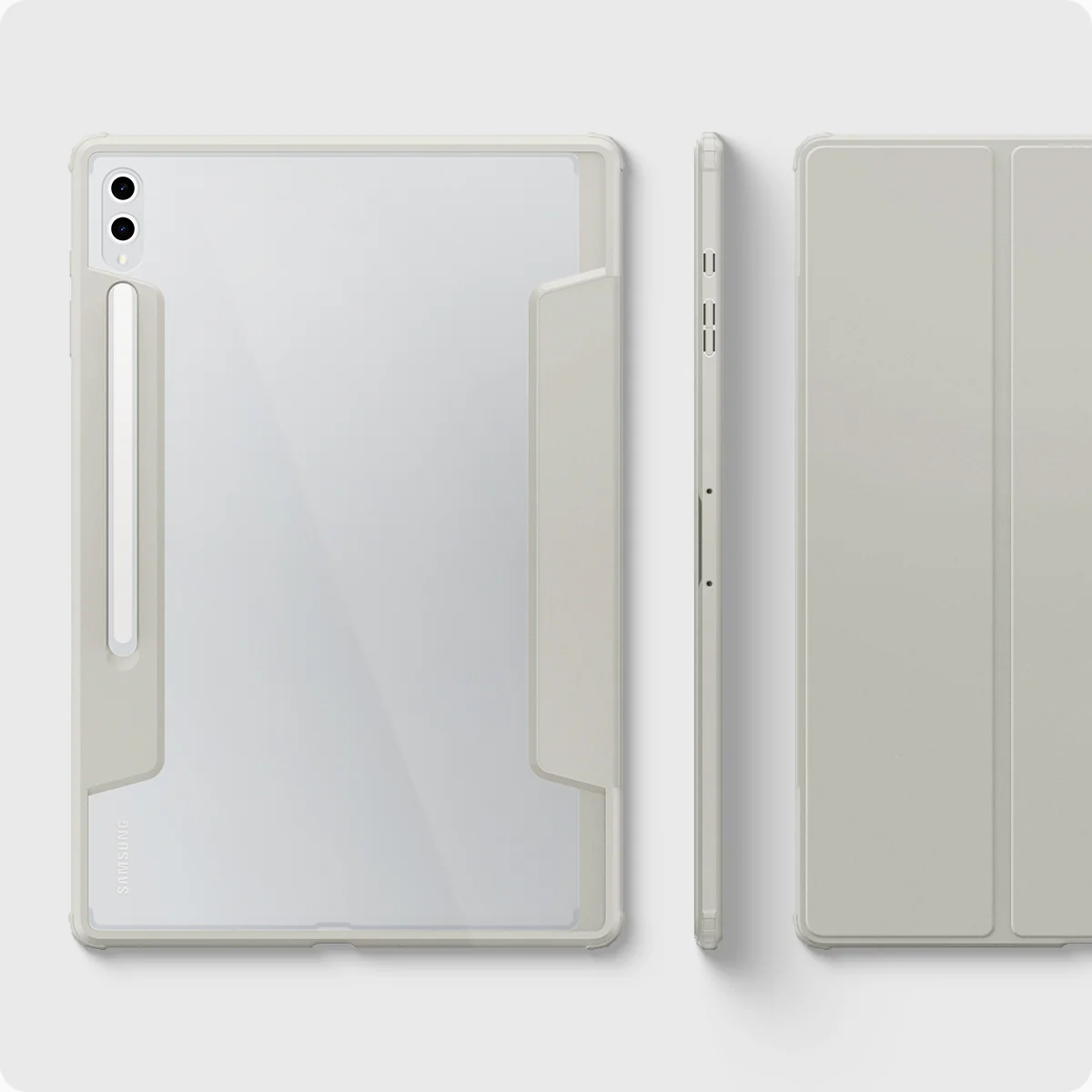 Hülle für Galaxy Tab S10 Ultra / S9 Ultra / S8 Ultra, Spigen Ultra Hybrid Pro, Grau-Transparent - Image 15