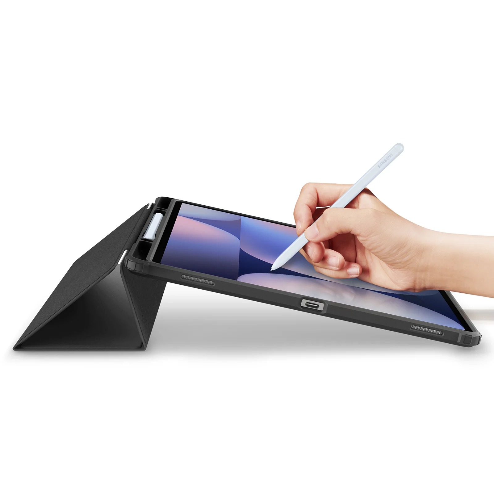 Hülle für Galaxy Tab S10 Ultra / S9 Ultra / S8 Ultra, Spigen Ultra Hybrid Pro, Schwarz-Transparent - Image 10