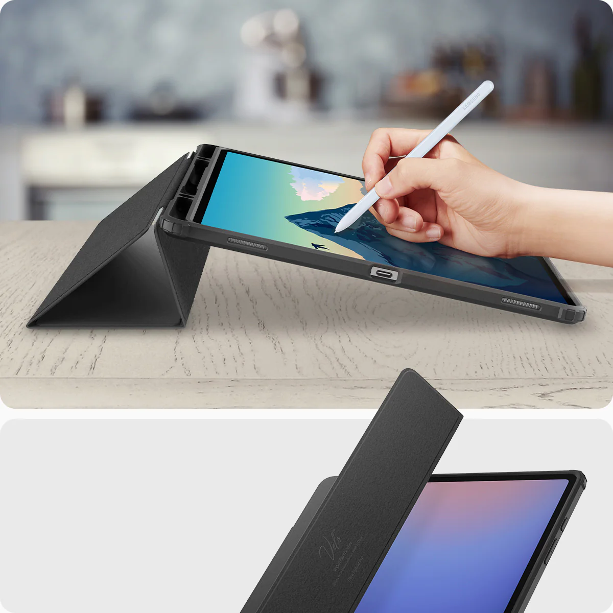 Hülle für Galaxy Tab S10 Ultra / S9 Ultra / S8 Ultra, Spigen Ultra Hybrid Pro, Schwarz-Transparent - Image 14