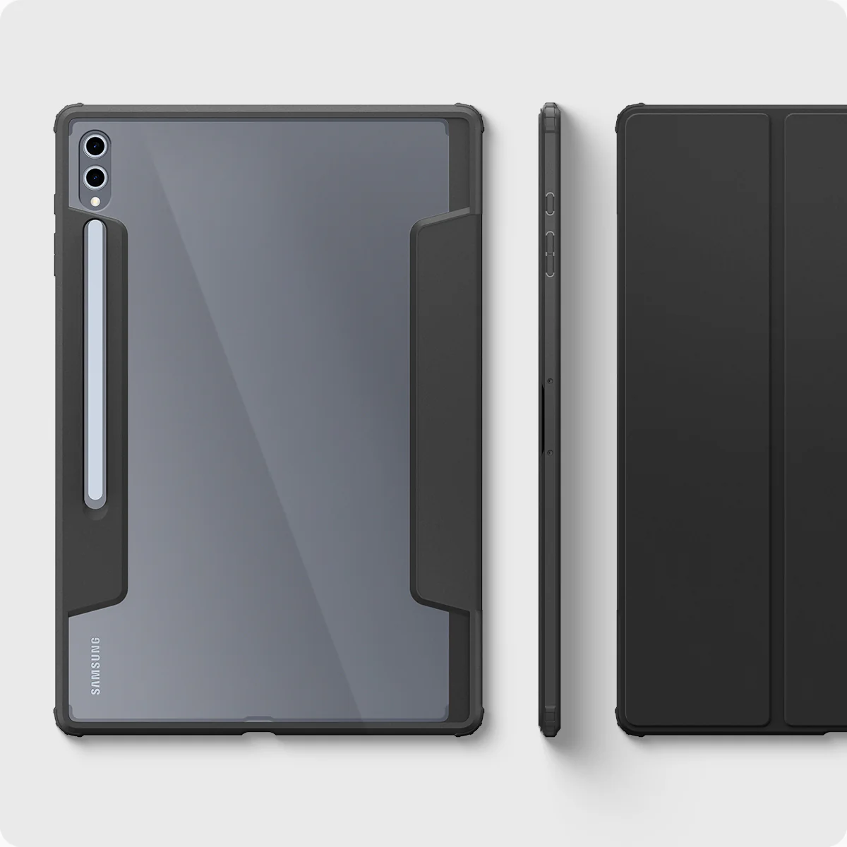 Hülle für Galaxy Tab S10 Ultra / S9 Ultra / S8 Ultra, Spigen Ultra Hybrid Pro, Schwarz-Transparent - Image 15