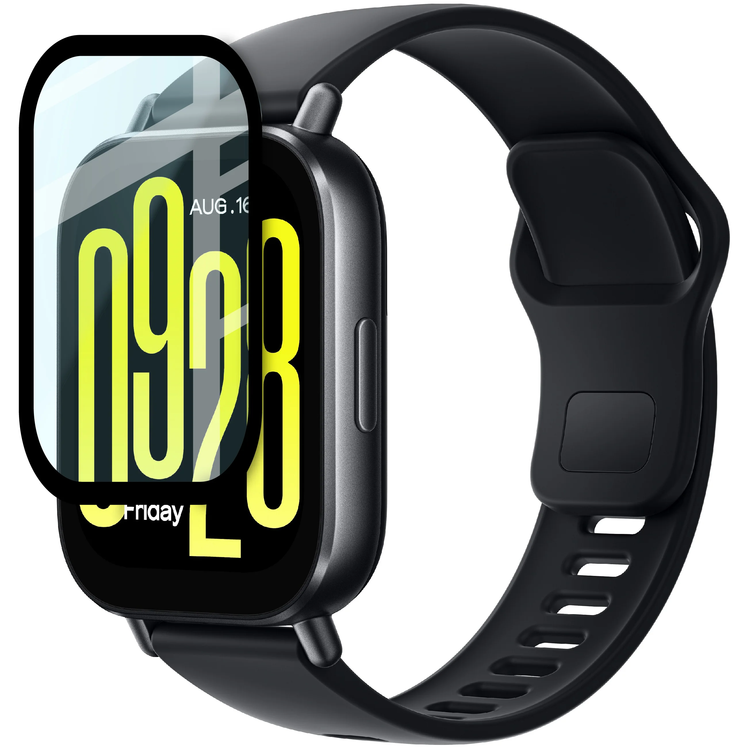 Hybrides Glas für Xiaomi Redmi Watch 5 Active, Bizon Glass Watch Edge Hybrid, Schwarz - Image 3