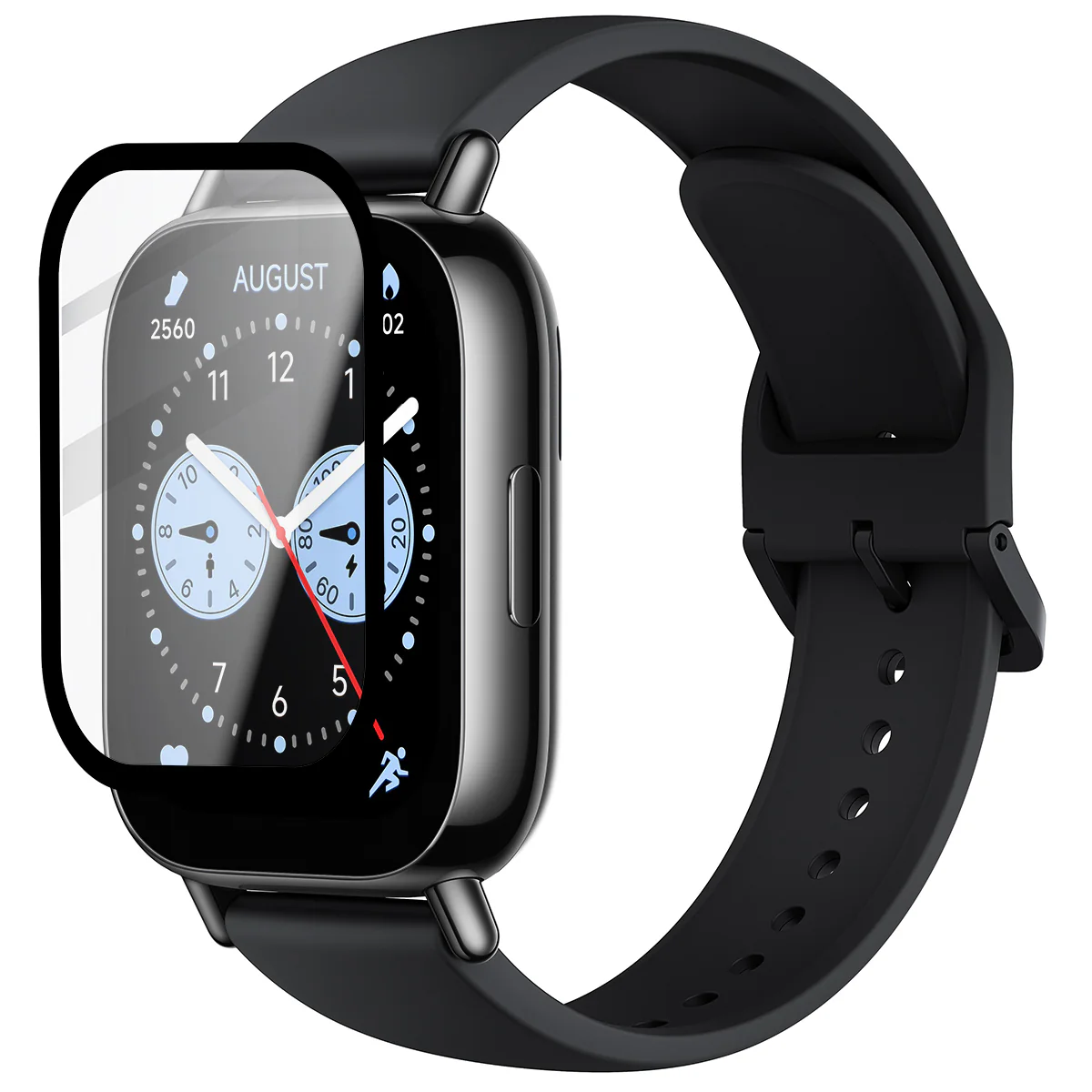 Hybrides Glas für Xiaomi Redmi Watch 5 Lite, Bizon Glass Watch Edge Hybrid, Schwarz - Image 3