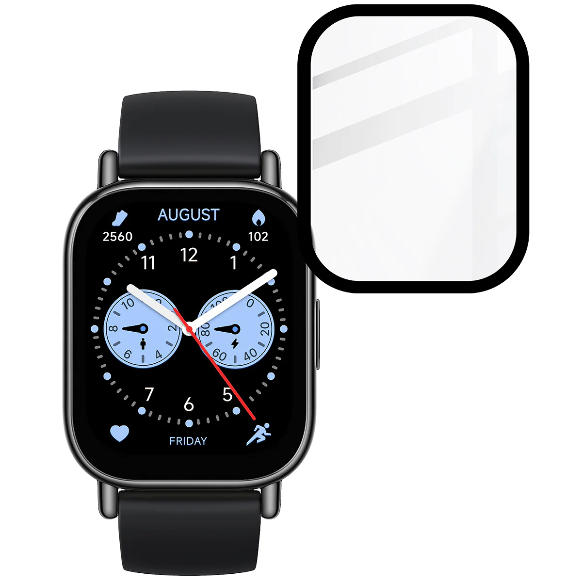 Hybrides Glas für Xiaomi Redmi Watch 5 Lite, Bizon Glass Watch Edge Hybrid, Schwarz - Image 5