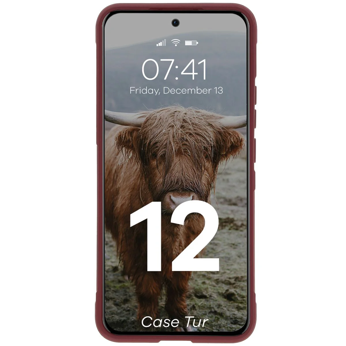 Robuste Handyhülle für Oppo Reno 12, Bizon Case Tur, Burgunderrot - Image 5