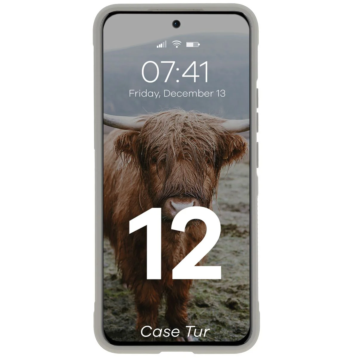 Robuste Handyhülle für Oppo Reno 12, Bizon Case Tur, Hellgrau - Image 5