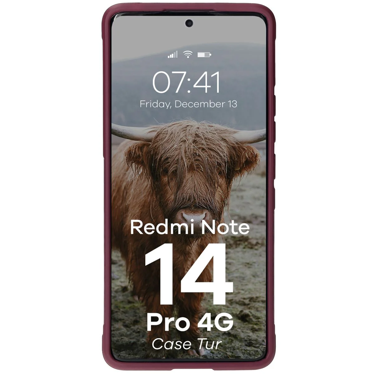 Robuste Handyhülle für Xiaomi Redmi Note 14 Pro 4G, Bizon Case Tur, Burgunderrot - Image 5