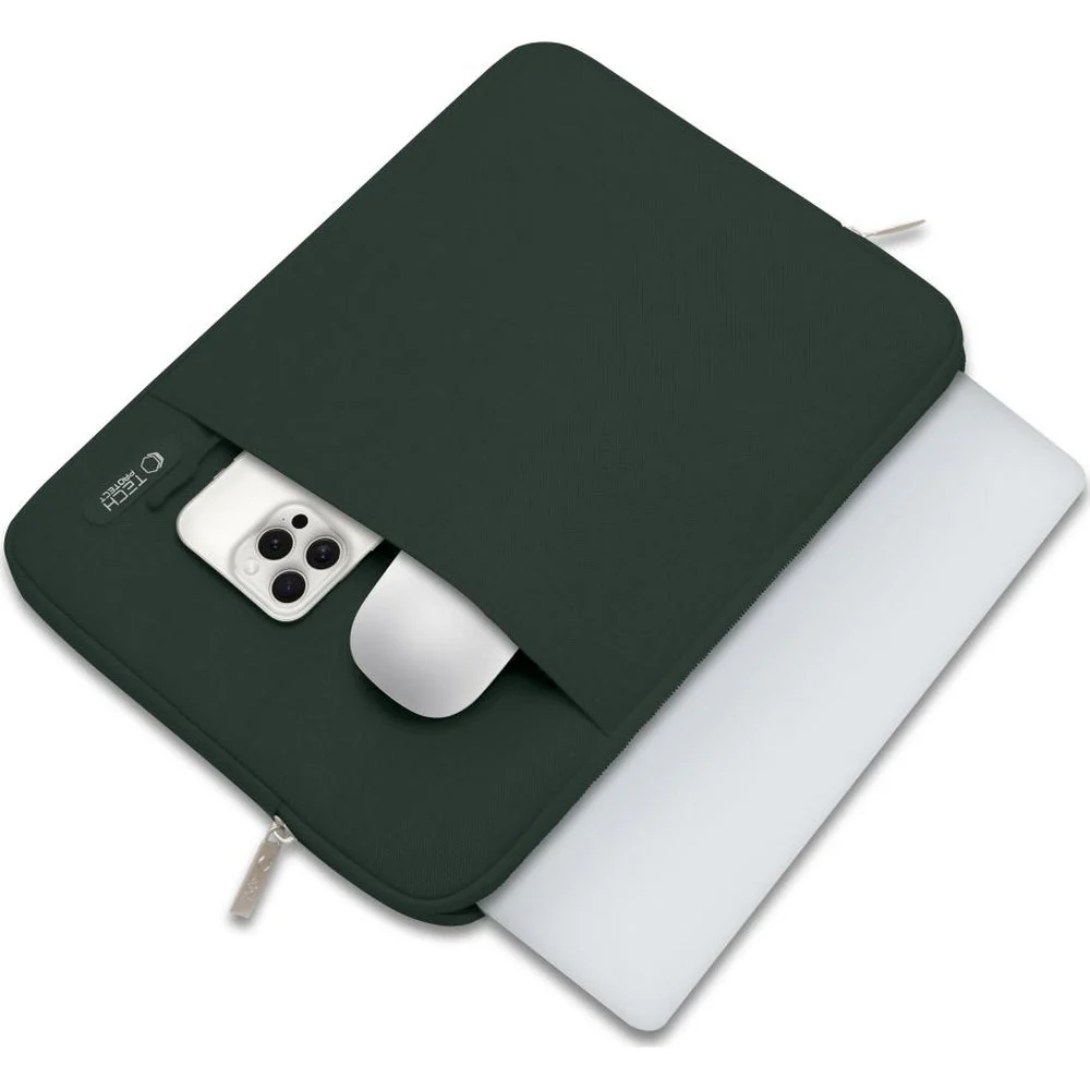 Schutzhülle für 15" / 16" Laptop, Tech-Protect Sleevy, Dunkelgrün - Image 4