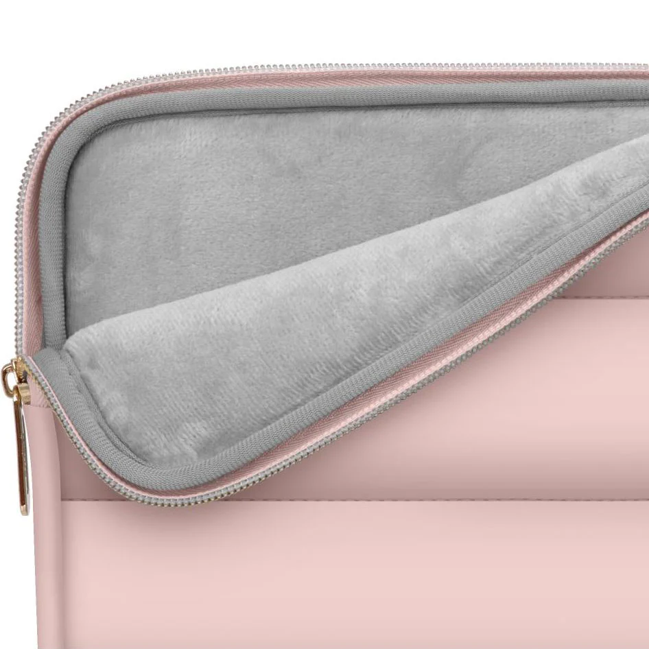 Schutzhülle für Laptop 15" - 16" + kleine Zubehörtasche, Tech-Protect Puffy, Rosa - Image 4