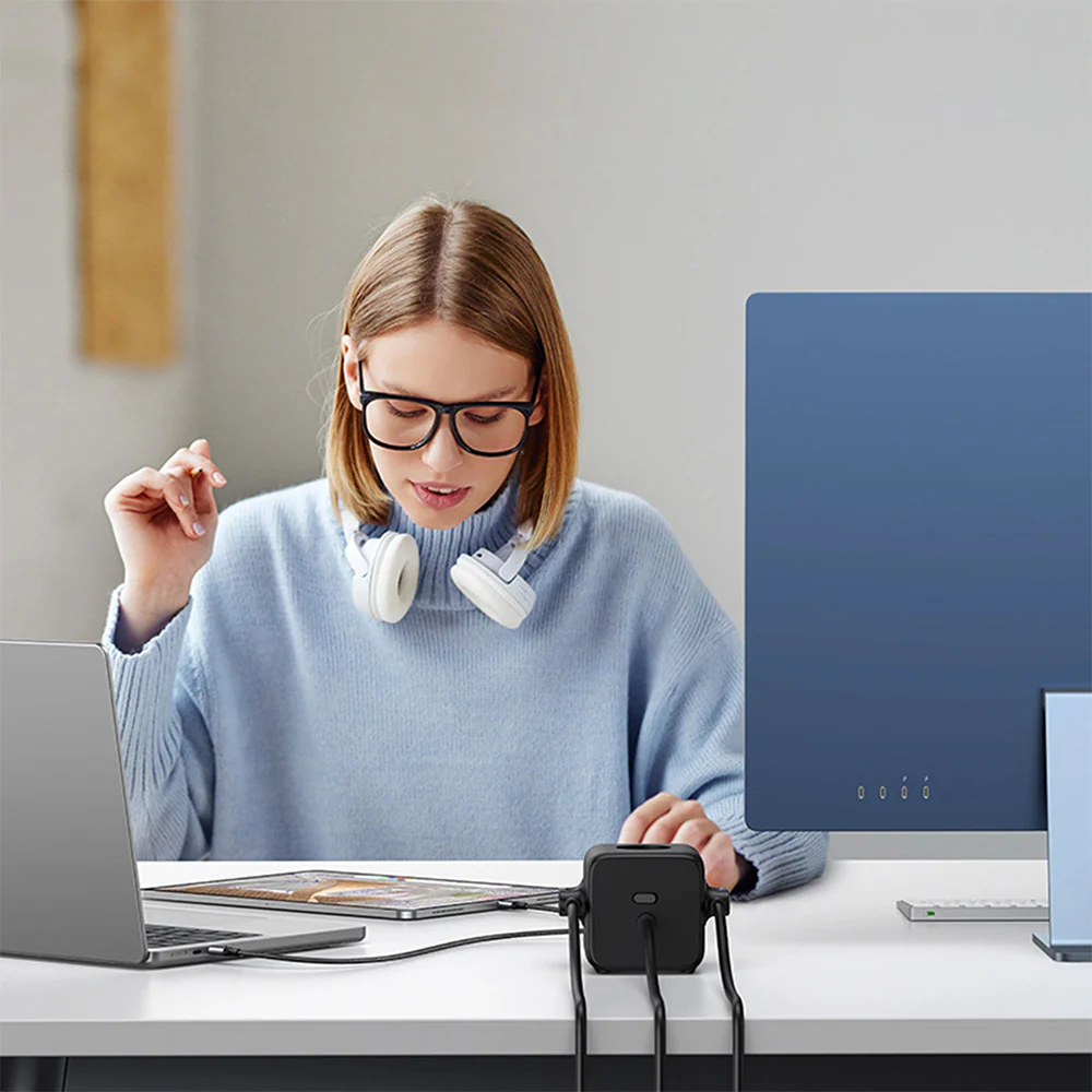 Steckdosenleiste/Verlängerungskabel USB 65W / AC 3680W, 2x USB-A, 2x USB Typ C, 3x Schuko (F), Ugreen CD268, Schwarz - Image 9